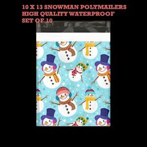 SNOWMEN POLYMAILERS 10 X 13 NEW